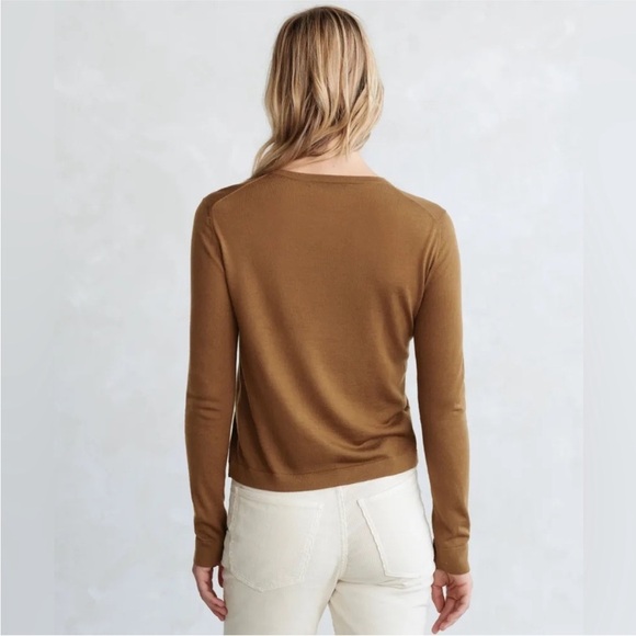 Jenni Kayne Mercer Crewneck Amber Brown Merino Wool - Size medium EUC - Picture 3 of 11